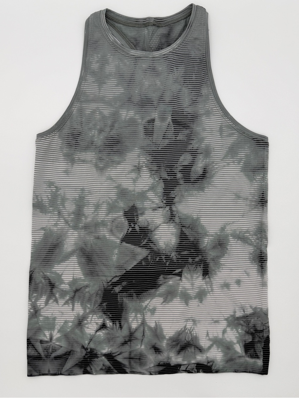 Lululemon Swiftly Tech Racerback Hip Length Size 8 Black Gray Tie Dye Running